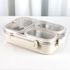 Coobinox® กล่องอาหารกลางวันสแตนเลสที่ปลอดภัยต่อไมโครเวฟ (CO-40-23) - SUS 304 Triple Compartment (800ml, Beige)